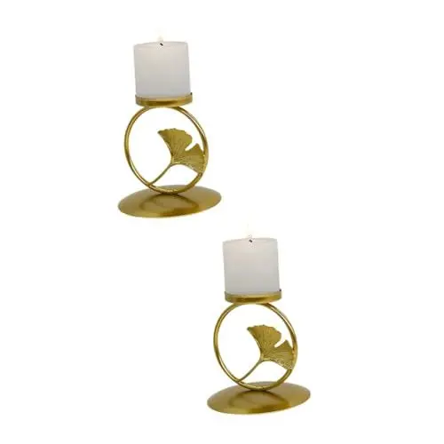 Produktbild: Cabilock 2st Kerzenhalter Aus Eisen Moderne Einrichtung Lampe Schmelzer Kerzenwärmer Duftkerze Teelicht Räucherstäbchenhalter Dekorativer Brenner Für Ätherische Öle Leuchter Golden
