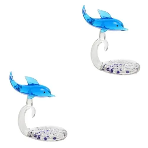 Produktbild: Cabilock 2st Kleine Delphinverzierung Kleines Delfindekor Delphin-handwerksdekor Desktop-Spielzeug Einzigartiges Desktop- Autospielzeug Delphin-schmuck Desktop- Delphin Glas Blue