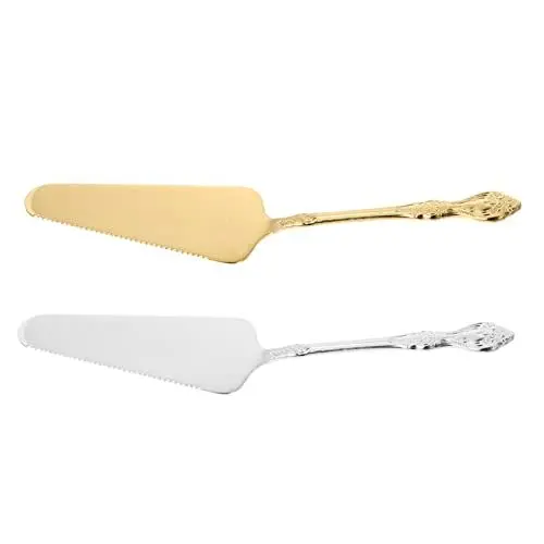 Produktbild: Cabilock 2st Kuchen Mit Messer Gebäck Server Goldener Tortenheber Pizza-dreieck- Pizzaspatel Kuchen- Und Tortenheber Spachtel Für Pizzaheber Käsekuchen Rostfreier Stahl Silver