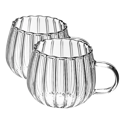 Produktbild: Cabilock 2st Kürbisbecher Aus Glas Wasserbecher Cappuccino-tasse Trinken Garnieren Teebecher Klare Kaffeebecher Tassen Klare Getränkebecher Klare Glasbecher Teetasse Trinkbecher Saft Büro