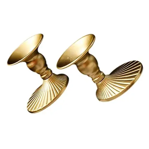 Produktbild: Cabilock Schicke Goldene Kerzenhalter Aus Metall für Kerzenständer 2er-Set Heimdekoration für Wohnzimmer Esstisch