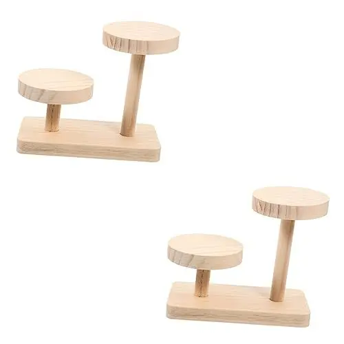 Produktbild: Cabilock 2 Stücke Holz Kuchen Servieren Ständer Schmuck Display Macaron Display für Verkauf