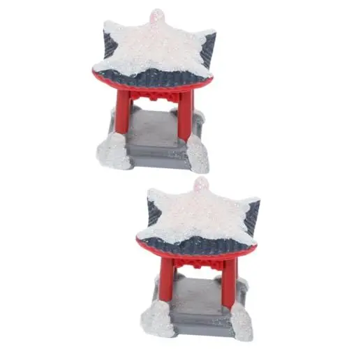 Produktbild: Cabilock 2st Mikrolandschafts-harzpavillon Landschaftsdekor in Pavillonform Mini-pavillon-Statue Desktop-Ornamente Aquarium Versteckhöhle Miniaturfigur Mini-gartenpavillon Mini-Handwerk