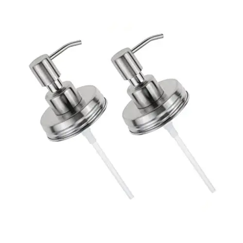 Produktbild: Cabilock 2st Seifenspender Wandbefestigung Austausch Der Seifenpumpe Pumpendeckel Aus Glas Pumpspender Spenderdeckel Aus Metall Küchenglaspumpe Dosierpumpe Haarpflegeprodukte Mann Stahl