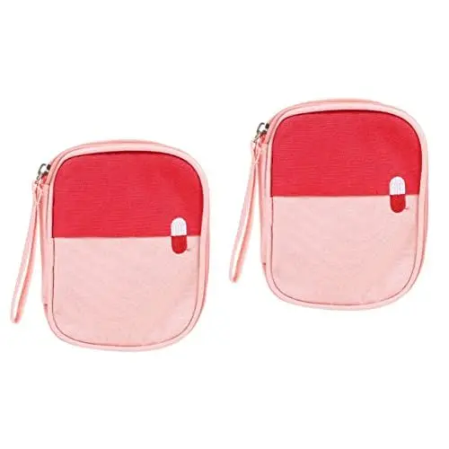 Produktbild: Cabilock 2st Tragbare Medizintasche Medikamententasche Erste-Hilfe-Tasche Aufbewahrungstaschen Mit Reißverschluss Erste-Hilfe-Set Für Babys Pflegepaket Reisen Oxford-Stoff Arzneimittel