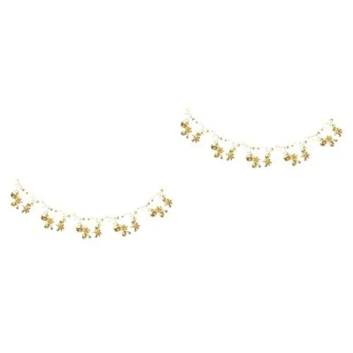 Produktbild: Cabilock 2st Weihnachtskugelschnur Blumengirlande Für Den Tisch Christbaumkugeln Girlande Kamindekor Weihnachtskugelverzierung Weihnachtsgirlande Dekorative Kette Metall Streifen