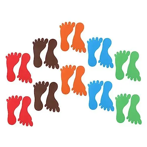 Produktbild: Cabilock 30 Paar Fuß Boden Aufkleber Fußförmige Bodenmarkierungen Die Büroaufkleber Fußaufkleber Bodenaufkleber Tätowierung Fußabdruck-aufkleber Für Kinder Pvc Vorschule Wanne Rutschfest
