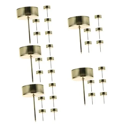Produktbild: Cabilock 30 STK Kerzenhalter Säulenkerzenständer Votivkerzenständer Kerzenbasis christbaumkerzen Halterung Christbaum kerzenständer Weihnachtsdekoration Kerzenbehälter Eisen Golden