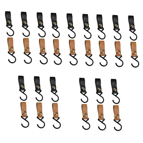 Produktbild: Cabilock 5sets Leder Kleiderbügel Camping Haken Robuste Outdoor Haken Für Camping Wandern Bbq Picknick 6 Stücke * 5