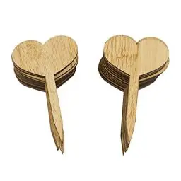 Produktbild: Cabilock 30 Stücke Bambus Pflanzenschilder Holz Pflanzenetiketten Herz Pflanzenstecker Garten Etiketten Kräuterschilder Holzschilder zum Beschriften Schilder für Blumentopf Pflanzen Blumen