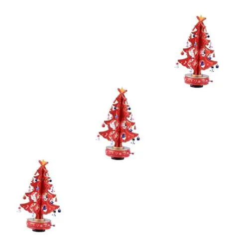 Produktbild: Cabilock 3Er-Box weihnachtsgeschenke weihnachts präsente Strumpf Stuffer weihnachtsbaum rock dekorationen das hölzern Musikbox Uhrwerk Statue rotieren