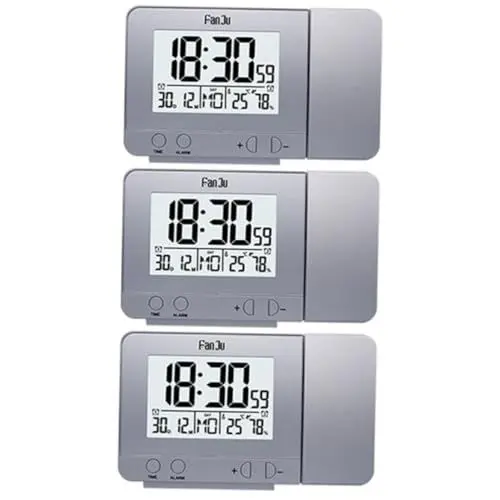 Produktbild: Cabilock 3St Projektor Uhr Projektion digitaler Wecker lauter Wecker Radiowecker Reisewecker led Armbanduhr projektionsuhr Bürouhr USB-Wecker geführte Uhr Anzahl Beamer Timer Decke Reisen