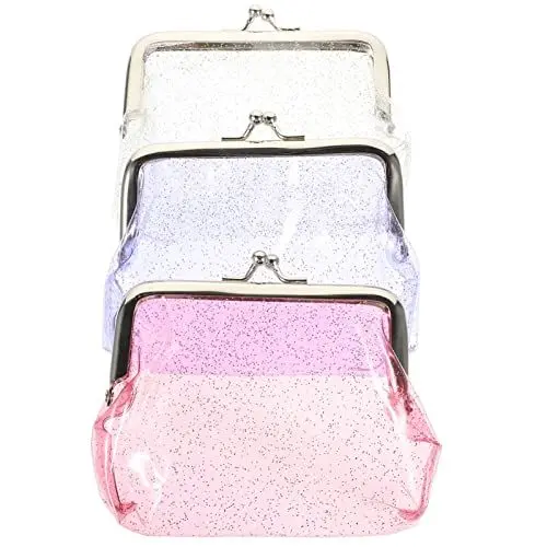 Produktbild: Cabilock 3-Teilige Durchsichtige Geldbörse Transparente Kleingeldbörse Mini-Jelly-Geldbörsen Geldbeutel Schlüssel Kopfhörer Aufbewahrungstasche Kreditkarteninhaber Make-Up-Organizer Für