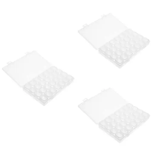 Produktbild: Cabilock 3-Teiliges Beauty-Container-Fach Zum Nähen – Gitter Ohrringe Ringe Probe Salon Kunst Tipps Strass-Werkzeuge Perlen Klar Praktisch Für Diamant-Charms Strass-Edelstein-Accessoires