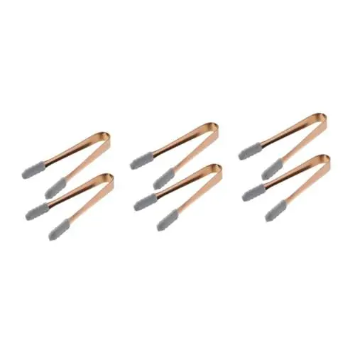 Produktbild: Cabilock 3 Sätze Eisclip Eiswürfelzange Küchenzange Fischzange Backzangen Für Die Küche Küchenklammern Utensilien Langlebige Essenszange Eiszange Rostfreier Stahl Golden 2 Stück * 3