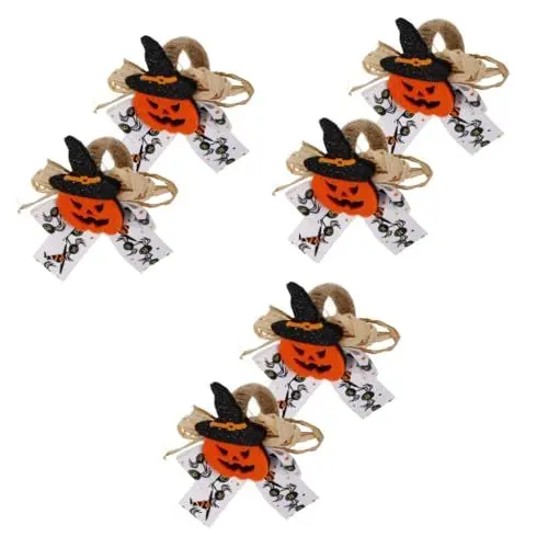Produktbild: Cabilock 3 Sätze Halloween-serviettenringe Serviettenknopf Tischdekoration Gruselige Tischdeko Halloween Kürbis Serviettenringe Aus Kunststoff Serviettenhaltering Plastik 2 Stück * 3