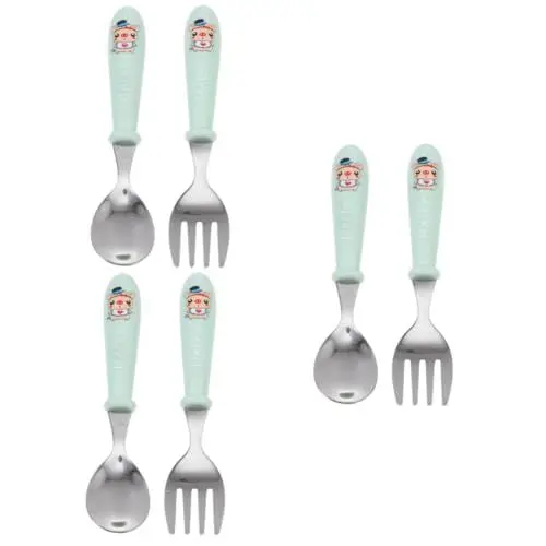 Produktbild: Cabilock 3 Sätze Kinderlöffel Kindergeschirr Osterparty-gadgets Geschirr Rührlöffel Kleinkind Gabellöffel Für Kleinkinder Tafelgeschirr Für Nahrungsergänzungsmittel Abs Green