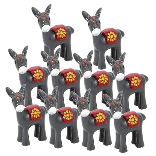 Produktbild: Cabilock 3 Sätze Kleiner Esel Der Mikrolandschaft Miniatur-Esel-Handwerk Tiere Lustige Gartendeko Tierische Figurine Desktop-Ornament Garten Eselfiguren Schmuck Mini-Esel Harz 10 Stück * 3