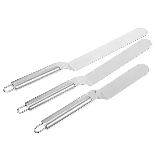 Produktbild: Cabilock 3-teiliges Kuchenspatel-Set – Backwerkzeuge Aus Edelstahl Nicht Klebend Komfortabler Griff Glatt Ideal Für Zu Hause Oder Als
