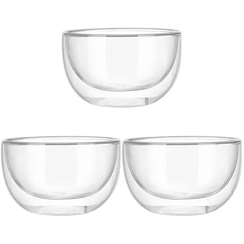 Produktbild: Cabilock 3-Teilige Schüssel Durchsichtige Servierschüssel Transparente Dessert-Joghurtschüssel Eiscremeschüssel Trifle-Schüssel Süßigkeitenschüsseln Servierschüsseln Wurstschalen