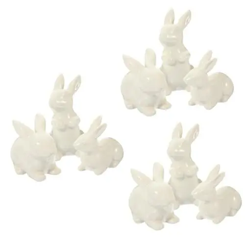 Produktbild: Cabilock 3 Stück Keramik Kaninchen Ornament Tisch Kaninchen Ornament Miniatur Hasen Statuen Hasen Dekorationen Mini Osterhasen Skulptur Kaninchen Figuren Osterhasen