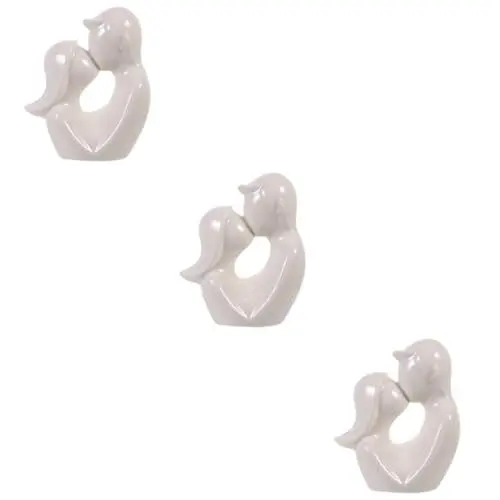 Produktbild: Cabilock 3 Stück Keramik Ornamente Skulptur Porzellanfigur Tischdekoration Liebevolle Figur Hausdekoration Für Zuhause Gedenkstätte Tischfigur Keramik Weiß