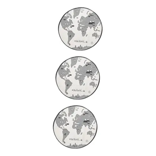 Produktbild: Cabilock 3st Erde Spieldecke Runder Teppich Runder Babyspielteppich Matte Für Den Boden Babyspielmatten Rundes Spielpad Für Babys Spielmatte Für Kleiner Teppich Kinderteppiche Baumwolle