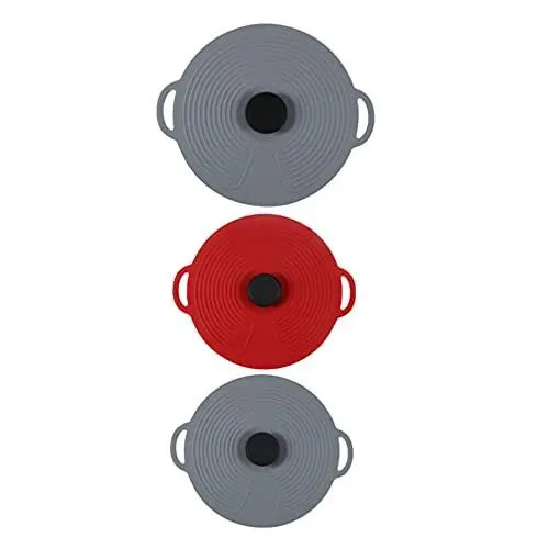 Produktbild: Cabilock 3st Frischhaltefolie Aus Silikon Topfversiegelung Aus Silikon Bratpfanne Topf Top Felgendeckel Aus Gummi Schüsseldeckel Aus Silikon Tassen Deckel Flip-Cover Kieselgel Universal-