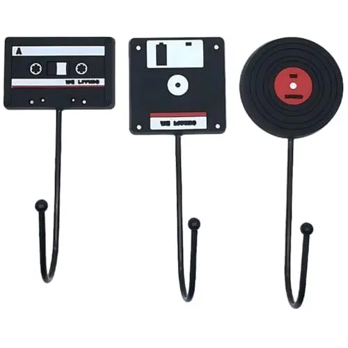 Produktbild: Cabilock 3st Nostalgische Wohndekoration Selbstklebender Wandhaken Hochleistungs-handtuchhaken Kleiderhaken Für Musik Albumhaken Für Die Wand Schallplatten Schlüsselhaken Weiches Gummi