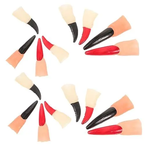 Produktbild: Cabilock 40 Stück Teiliges Halloween Fingernägel Realistische Hexenfinger mit Langen Spitzen Cosplay und Kostüm Zubehör für Gruselige Partys Schaurige Deko für und