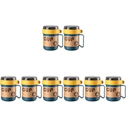 Produktbild: Cabilock 4 Sätze Suppentasse Frühstückstasse Isolierter Lebensmittelbehälter Tragbarer Frühstückstasse Thermotassen Thermal Mug Küche Suppentasse Milchbecher Versiegeln Blue 2 Stück * 4