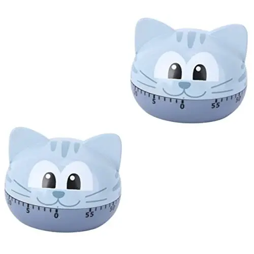 Produktbild: Cabilock 4 Stück Cartoon-Timer Batterieuhr Leiser Timer Praktischer Backtimer Küchenwecker Magnetischer Küchentimer 60-Minuten-Timer Kuchendekorationswerkzeuge Koch-Timer Tier Innen Metall