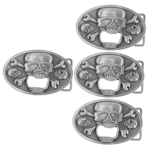 Produktbild: Cabilock 4 Stück Hose Knopf Halloween Gürtelschnalle Ersatz Gürtelschnalle Gürtelschnalle Flaschenöffner Für Männer Halloween Herren