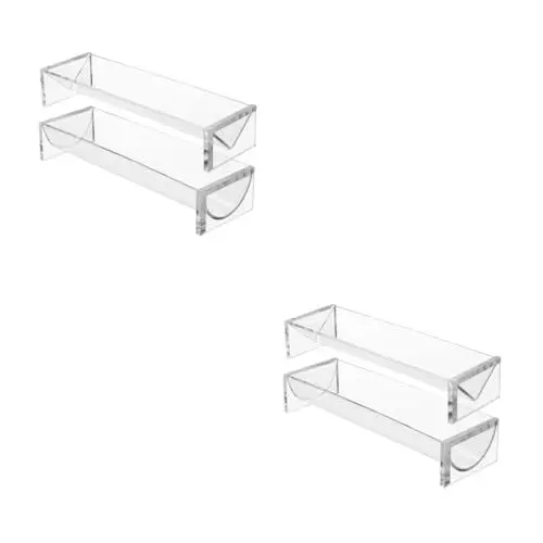 Produktbild: Cabilock 4 Stück Kekstablett Show Rack Dekoratives Tablett Transparenter Präsentationsständer Cupcake Halter Kuchenständer Desserthalter Obsttablett Haushalts Keksständer
