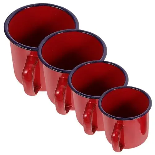 Produktbild: Cabilock 4er Set Vintage Emaille Tassen Tragbare Kaffeebecher Für Büro Und Camping Retro Wasserbecher Ideal Für Getränke Und Snacks