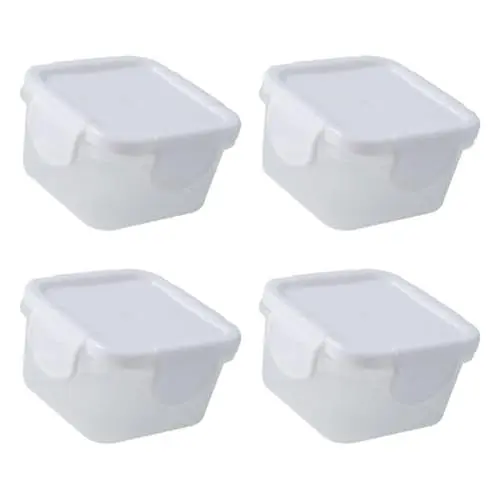 Produktbild: Cabilock 4stücke Frischhaltedosen Mit Deckel Obstbehälter Für Kühlschrank Gemüsebox Tragbare Lebensmittelbox Aus Pp-material Miniboxen Für Lebensmittel-aufbewahrung