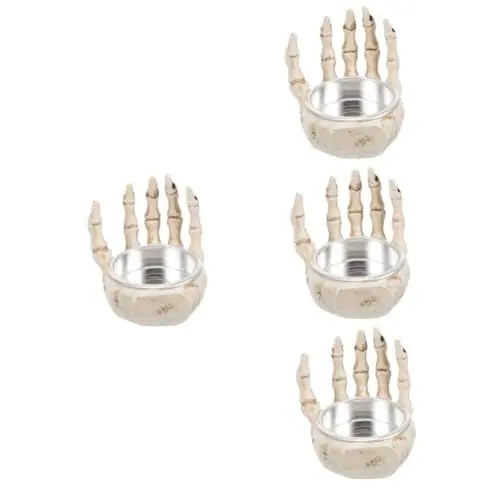 Produktbild: Cabilock 4 Stück Miniatur-Geist Spitzkerzenhalter Halloween-Kerzenständer Halloween Party Halloween Kegelkerzenhalter Kerzenhalter aus Harz Kerzenleuchter für die Heimparty