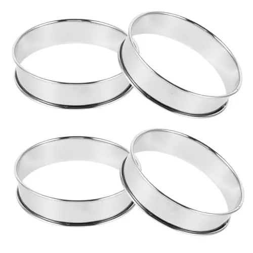Produktbild: Cabilock 4 Stücke Backen Formen Uk Pfannkuchen Muffin Torte Muffin Edelstahl Kochen