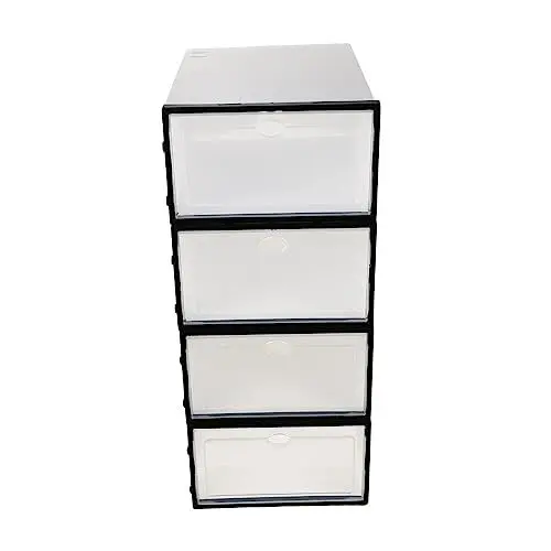 Produktbild: Cabilock 4 Stück Schuhkartons Durchsichtige Schuh-Aufbewahrungsboxen Drop-Front-Schuh-Aufbewahrungsboxen Schuh-Display-Box Kunststoffbehälter Kunststoff-Schuhkarton Damen-Sneakers
