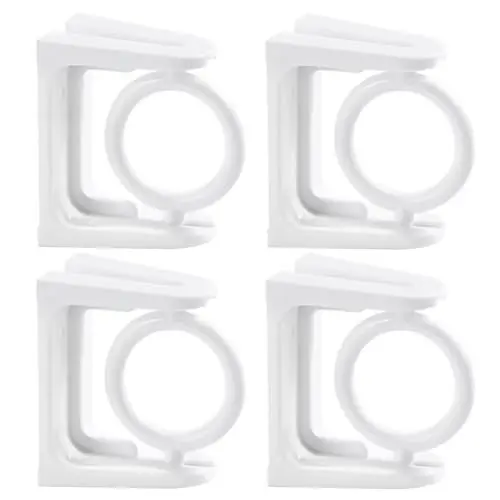 Produktbild: Cabilock 4 Stück Schwenkbare Stangenhalterung Selbstklebende Stangenhalterung Duschstange Für Vorhang Halter Für Badvorhangstangen Rotieren Stangenklemme Zum Aufhängen Weiß Duschvorhang Abs