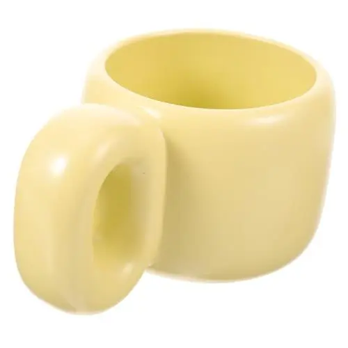 Produktbild: Cabilock 4 Stück Topfbauch Keramikbecher Große Teetasse Kaffeetassen Porzellan Getränkebecher Milch Müsli Becher Heißer Kakaobecher Schwarzer Becher Chinesische Teetasse
