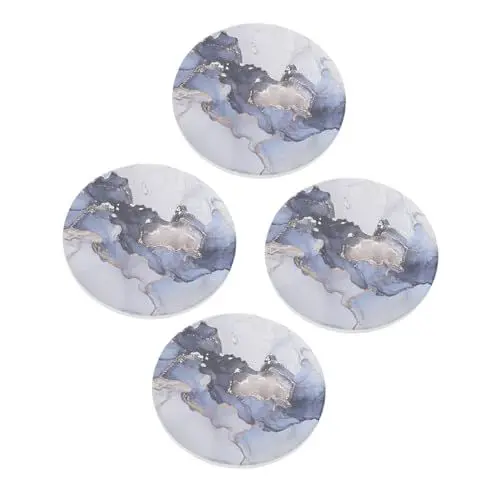 Produktbild: Cabilock 4 Stück Untersetzer aus Keramik verschleißfester Tassenuntersetzer dekorativer Untersetzer wohnaccessoires dekor verschleißfester Cup-Pad Desktop-Cup-Pad Desktop-Cup-Matte Holz