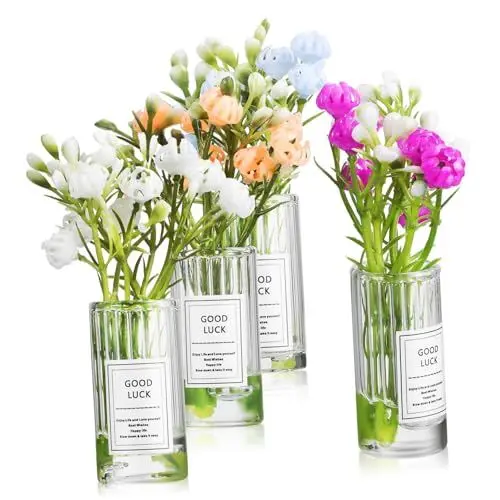 Produktbild: Cabilock 4 Stück Vase Für Fotografie-Requisiten Blumen Vase Mini-Gerichte Mini Pflanzen Mini Links Miniaturvase Puppenhauszubehör Puppenhaus Pflanzen Mini-topfpflanzen Miniatur-Zeug Plastik