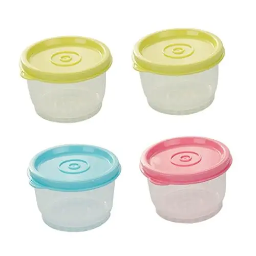 Produktbild: Cabilock 4 Stück 150 Ml Runde Lebensmittelbehälter Aus Kunststoff Für Mikrowelle Und Kühlschrank Versiegelte Schüssel Tragbare Lunchbox-behälter