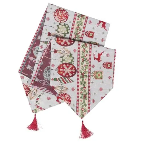 Produktbild: Cabilock 4 Stück weihnachtliche Tischdekoration Weihnachtstischläufer 72 Zoll lang kamindekorationen des neuen Jahres Weihnachts-mitteldecken Christmas Table Cloth Tischdecken Partygeschenk