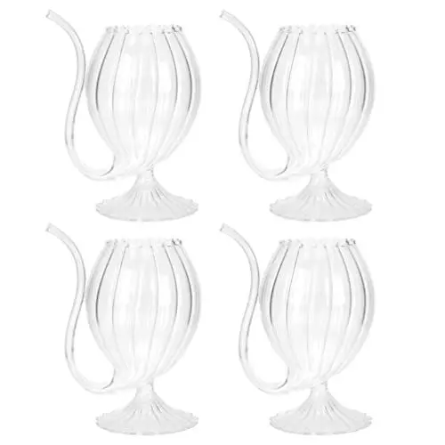 Produktbild: Cabilock 4 Stücke Cocktailgläser Vampir Weinglas mit Strohhalm Portwein Gläser Sektgläser Rotweingläser Saftgläser Wassergläser für Cocktails Wein Saft Getränke Bar Party Zubehör