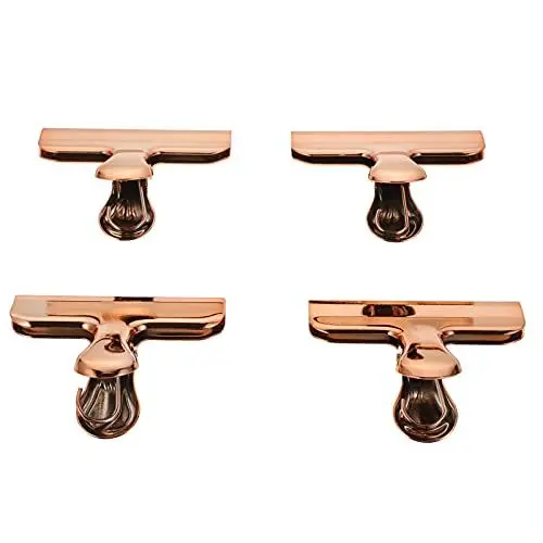 Produktbild: Cabilock 4 Stücke Edelstahl Verschlussklammern Dichtungsclips Lebensmittel Bag Tüten Clips Verschlussclips Beutelklammern Tütenclips Büroklammern Klammern für Tüten Beutel Küche Büro Gold