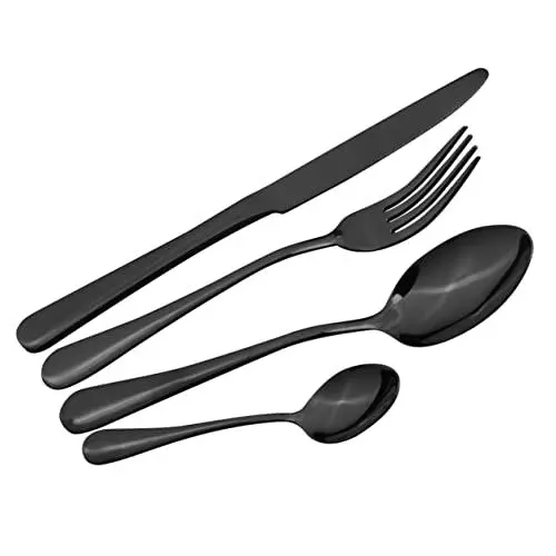 Produktbild: Cabilock Luxuriöses 4-teiliges Besteckset Aus Edelstahl Zum Servieren Von Utensilien Für Hochzeiten Partys Und Familientreffen