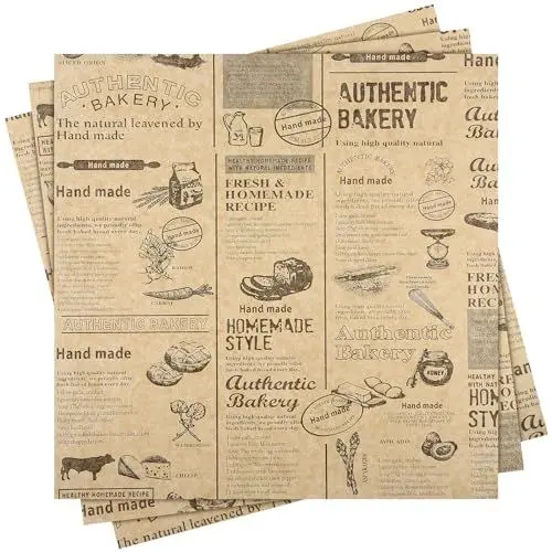 Produktbild: Cabilock 50Stück Papierblätter Pommes Papier für Korb: Burger Papier Wrap Papier Sandwich Papier Sandwich Tüten Snacktaschen Pommes Papier Wrap Papier für Sandwich Burger Pommes Frites
