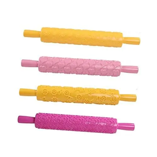 Produktbild: Cabilock 5 Stücke Multifunktionale Nudelholz Roller Für Kuchen Prägen Küche Backen Kunststoff Geprägte Muster